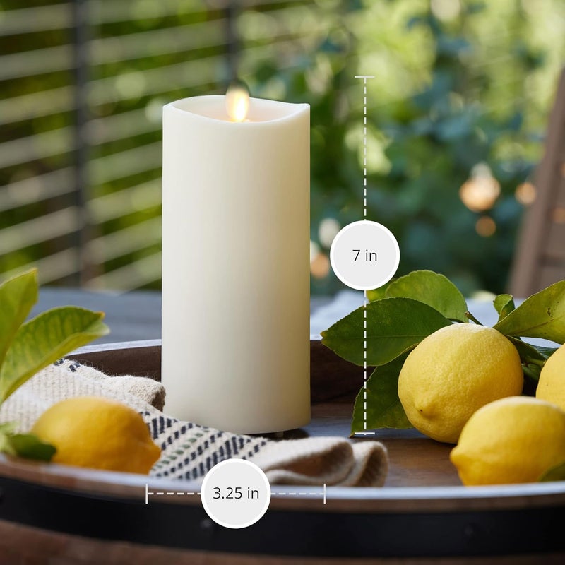 LUMINARA Pearl Ivory Outdoor Flameless Candle 3.25" x 7", Separate Remote, Moving Flame Flickering Realistic LED Battery Operated Pillar Lights Decor, Outside Lantern Halloween Christmas Decorations - Image 5